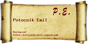 Potocsik Emil névjegykártya