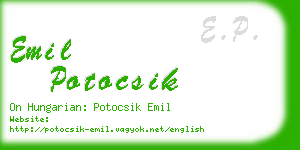 emil potocsik business card